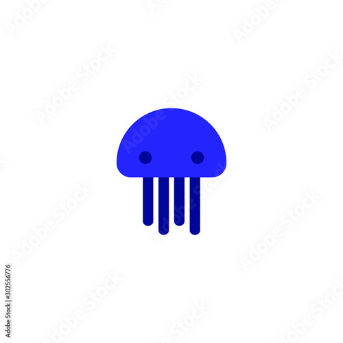 blue jellyfish logo icon designs vector
