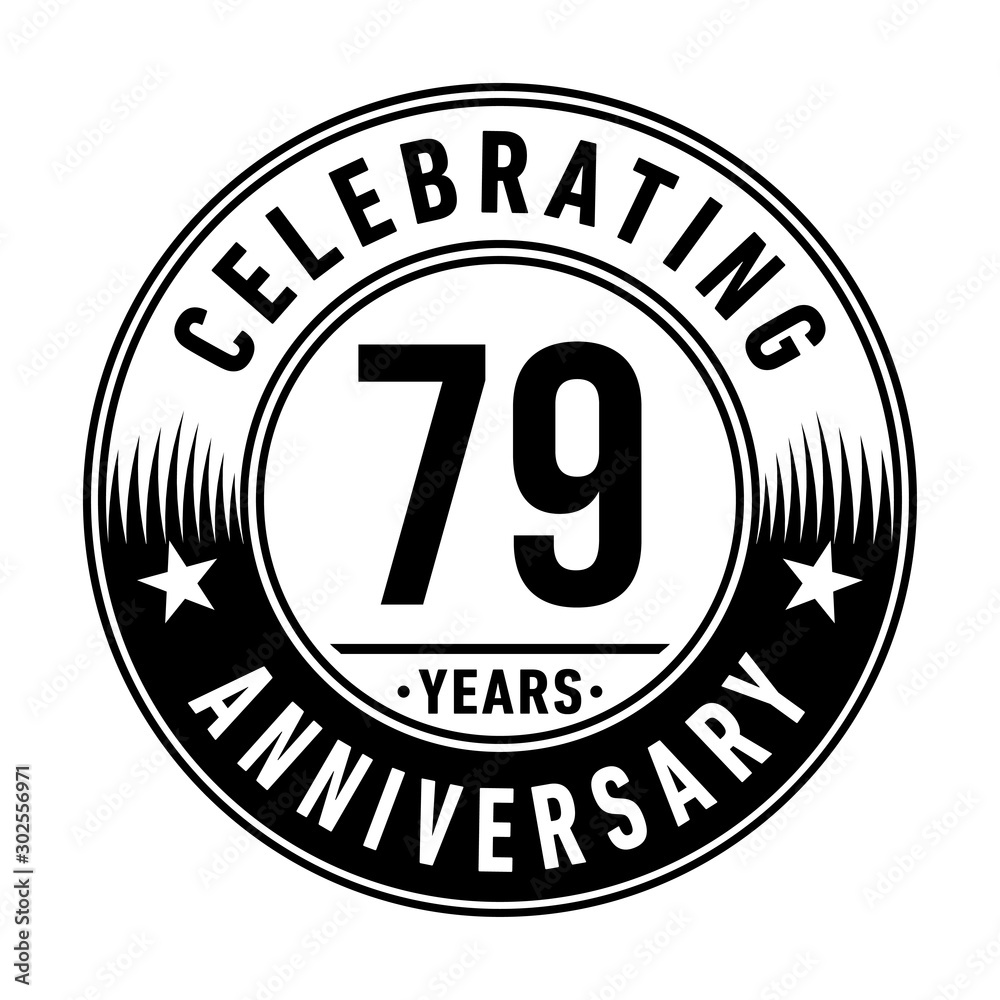 79 years anniversary celebration logo template. Vector and illustration.