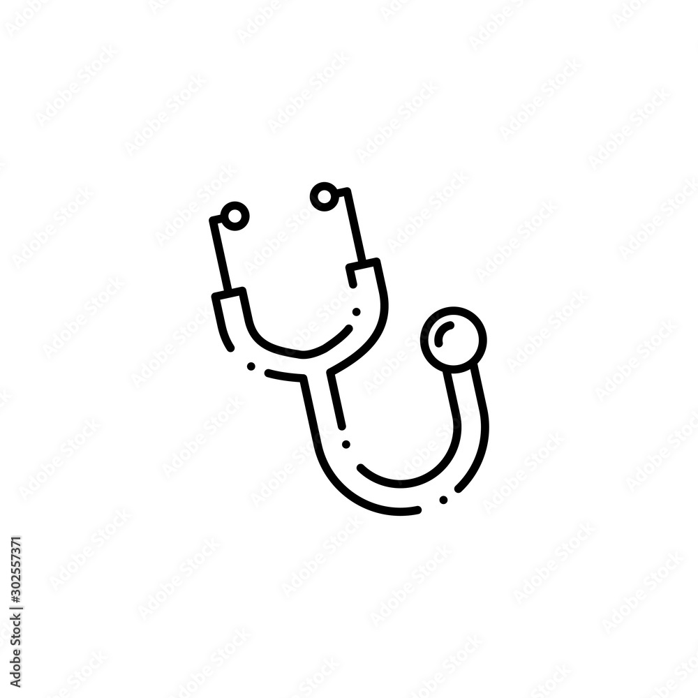Isolated medical stethoscope icon line design