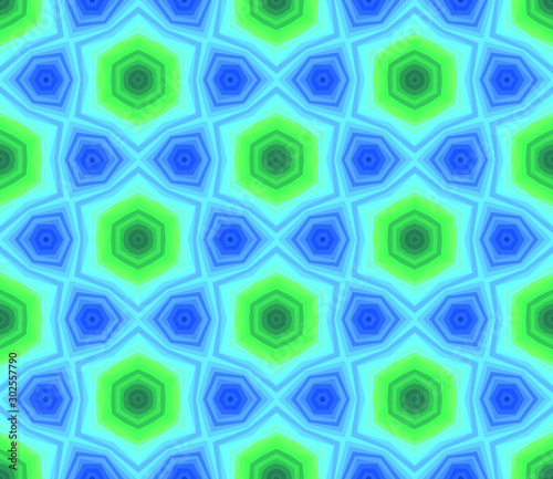 Colorful mosaic tiling decorative geometrical seamless vector pattern