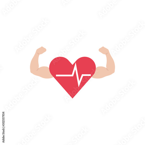 Isolated heart pulse flat design