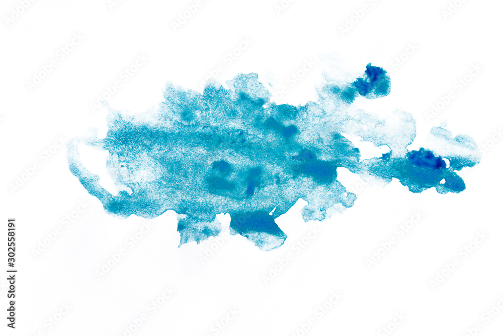 Obraz Streszczenie niebieski kolor wody rozpryskiwania dzieła sztuki na tle białej księgi. przeplatać ręcznie rysowane wzór