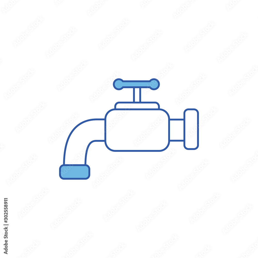 Isolated water tap icon fill design Isolated water tap icon fill design