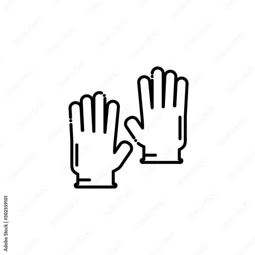 Isolated medical gloves icon line design Isolated medical gloves icon line design