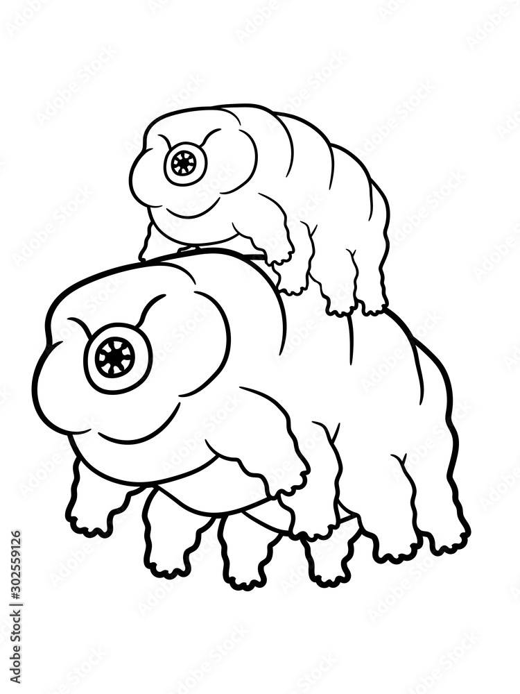 Obraz premium kleine winzige bärtierchen familie papa mama kind baby wasserbär mehrzeller mikroskop süß niedlich clipart design liebe kind baby