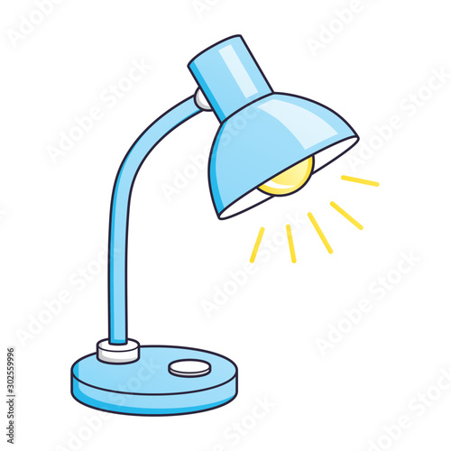 Blue desk lamp isolated