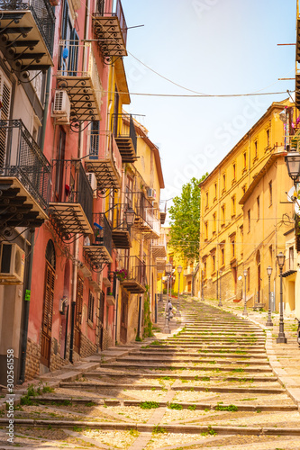 Via Roma in Termini Imerese overlooking the old court photo