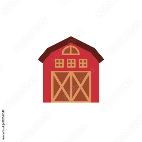 Isolated farm house icon flat design