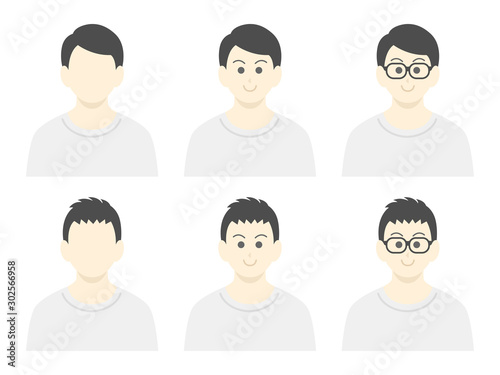 私服の男性のアイコンセット