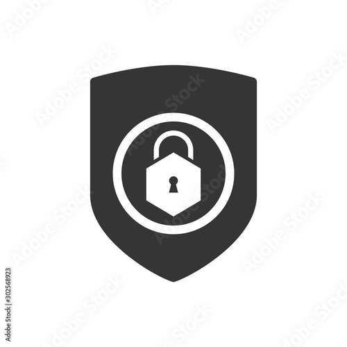 Protection Shield Lock Icon Vector Illustration