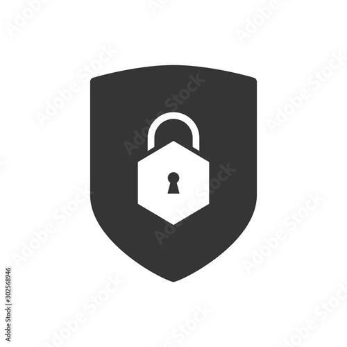 Protection Shield Lock Icon Vector Illustration