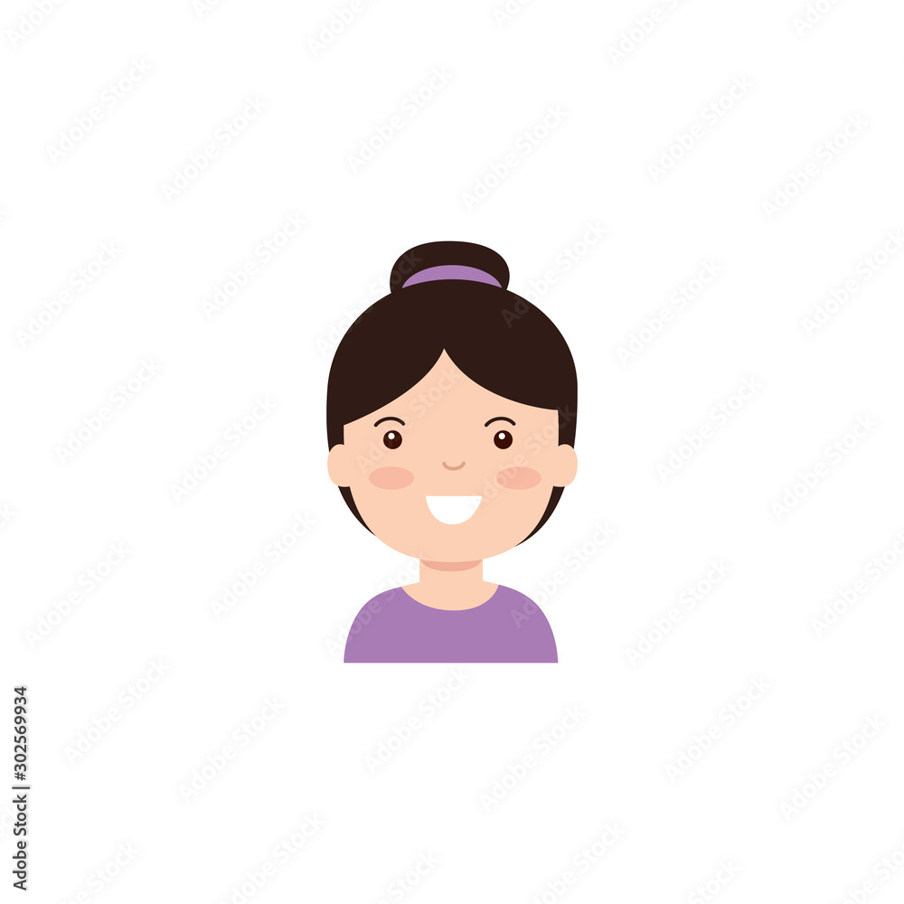 Isolated girl cartoon icon flat design