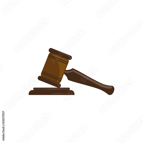 Isolated law hammer flat design