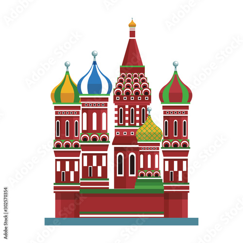 saint basils cathedral icon, flat design
