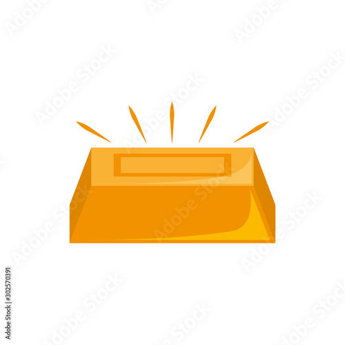 Isolated gold bar icon flat design