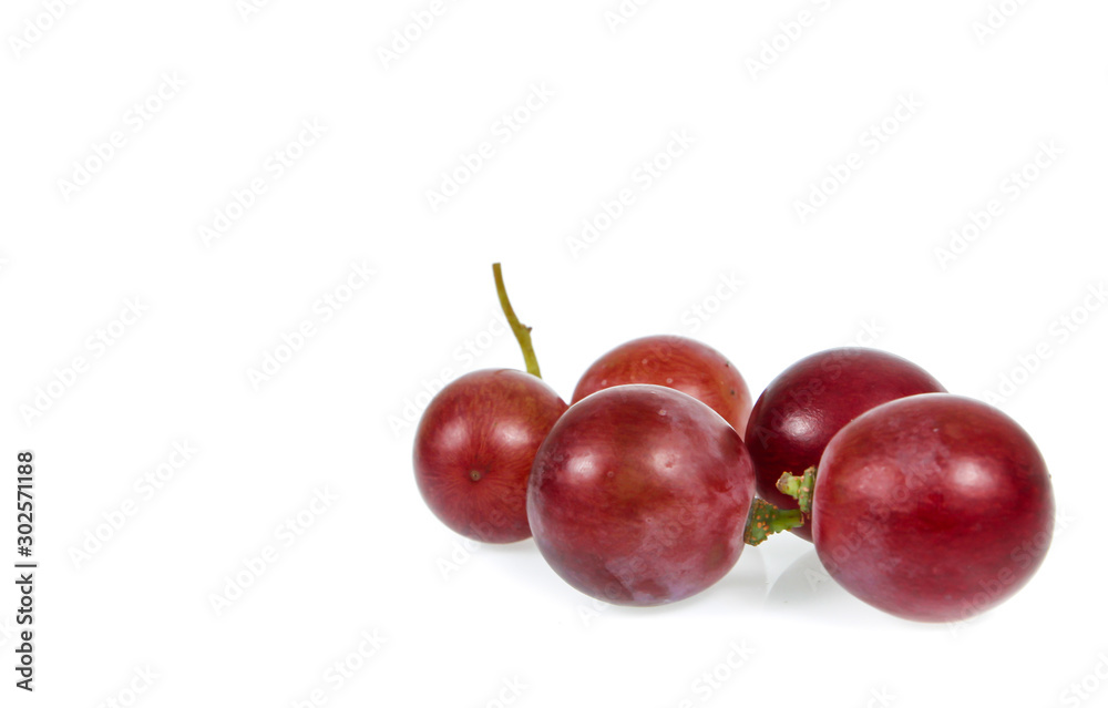 red grapes over white background red grapes over white background