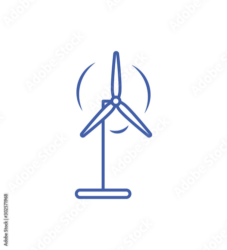 Isolated wind mill icon line design