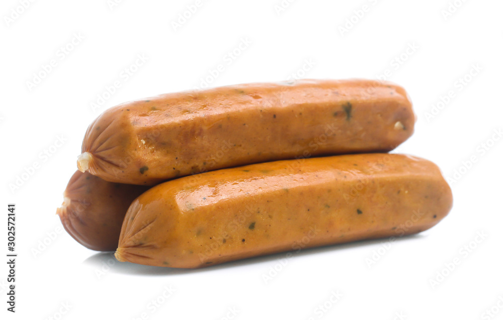 Frankfurter sausage isolated on white background Frankfurter sausage isolated on white background