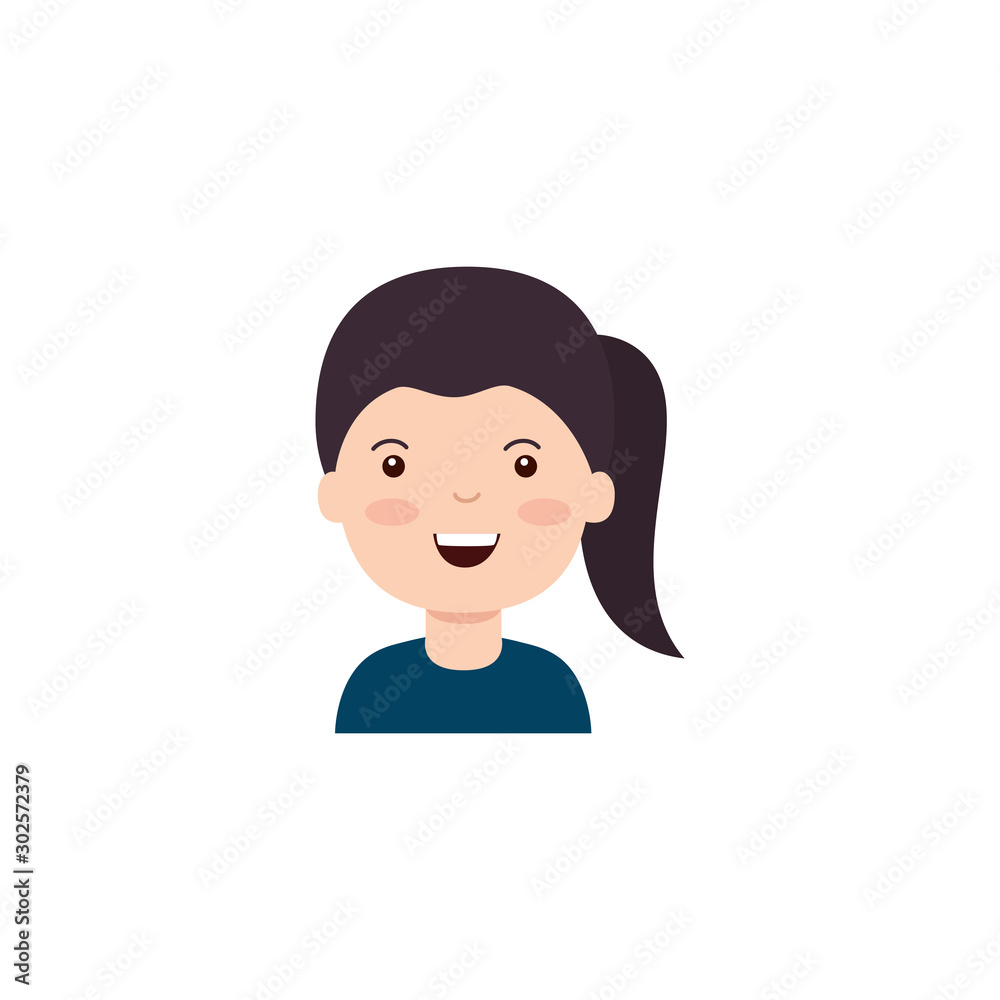 Isolated girl cartoon icon flat design Isolated girl cartoon icon flat design