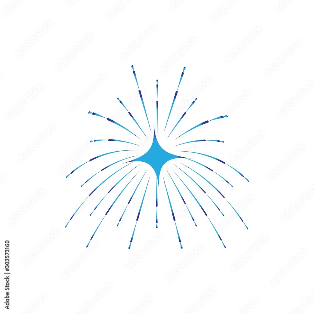 Obraz premium fireworks logo vector