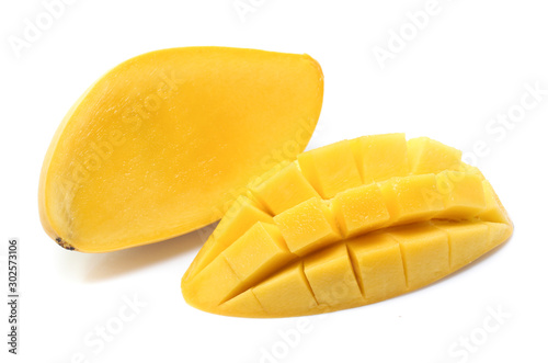 yellow Mango isolated white background