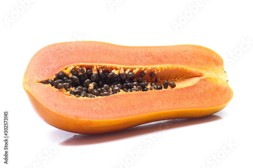 sweet papaya on white background