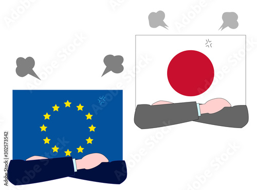 EUと日本との外交の状態を表している。