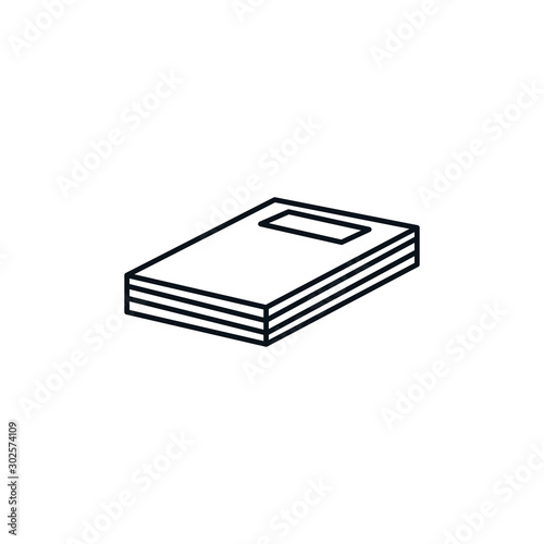 Isolated book icon line design