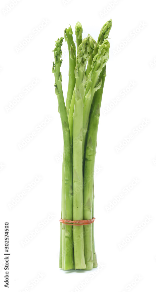 Fototapeta premium Fresh green asparagus on white