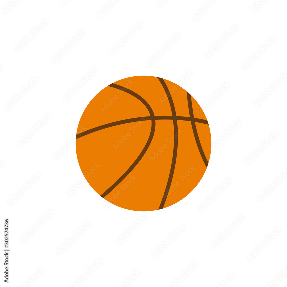 Isolated ball of basketball flat design
