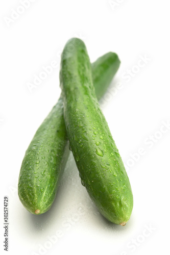 Wallpaper Mural Fresh japanese cucumber isolated on white background Torontodigital.ca