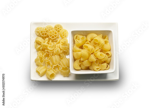 pasta and macaroni on white plate