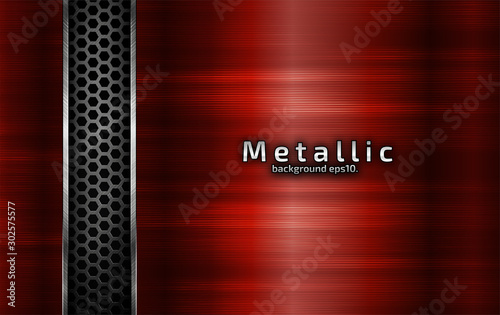 Abstract black and gray vector background image overlapping with red, modern geometric design concept