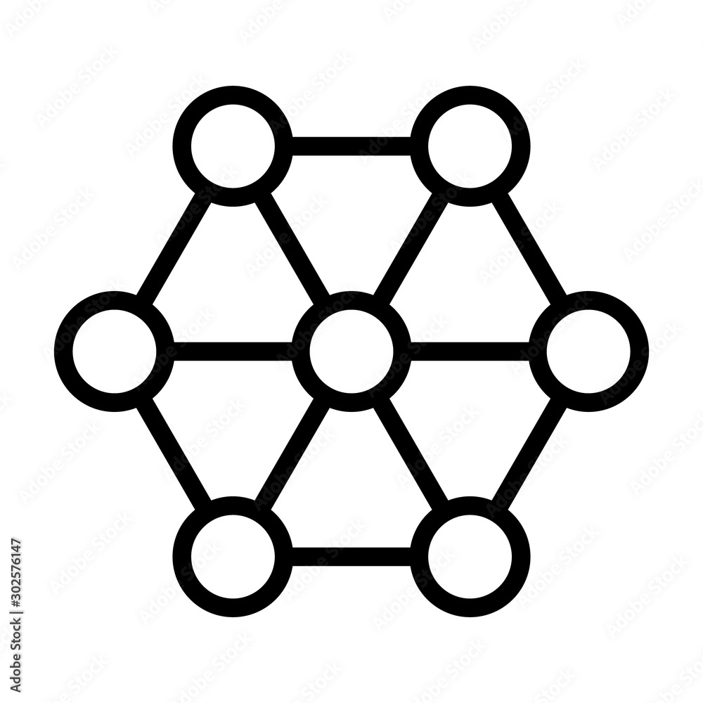 Network monitoring or social network line art vector icon for apps and websites Network monitoring or social network line art vector icon for apps and websites