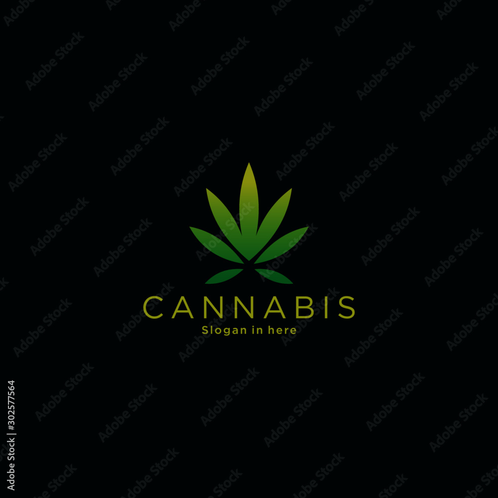 Modern Luxury Cannabis Logo icon Template