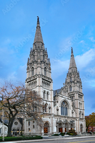 PITTSBURGH - NOVEMBER 2019: St. Paul's Roman Catholic Cathedral, an ornate gothic style building constructed in 1906.