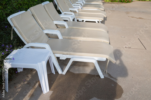 Sunbeds to relax by the pool