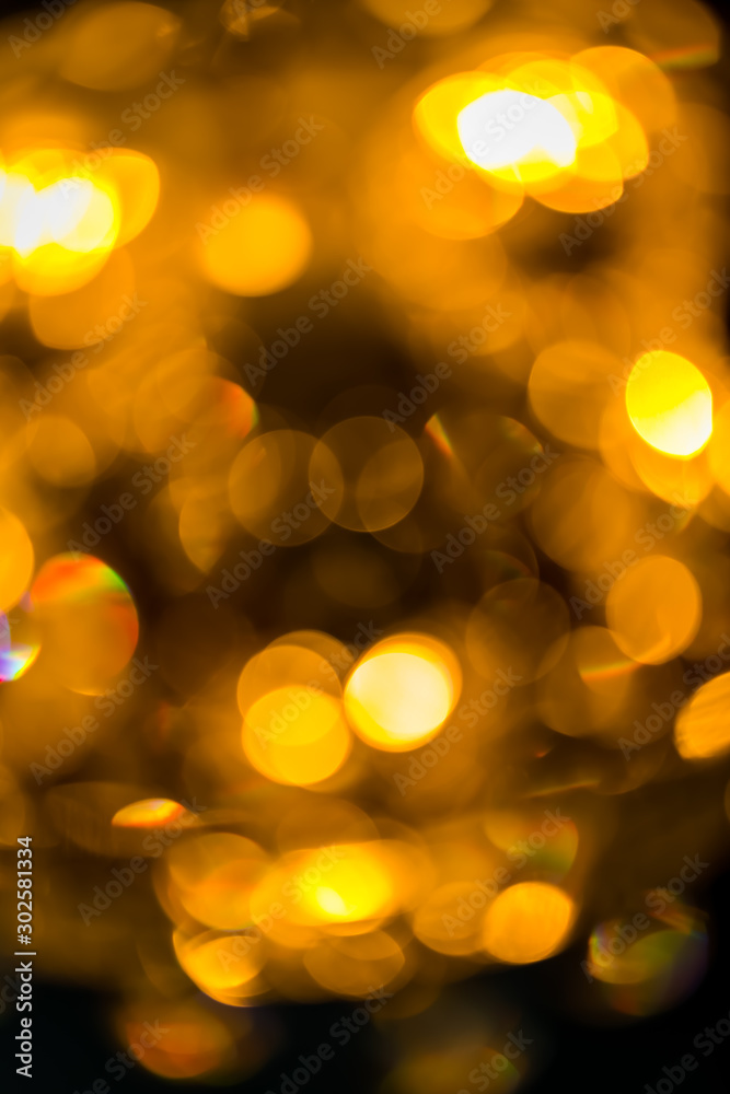 Fototapeta premium Blur of golden luxury bokeh