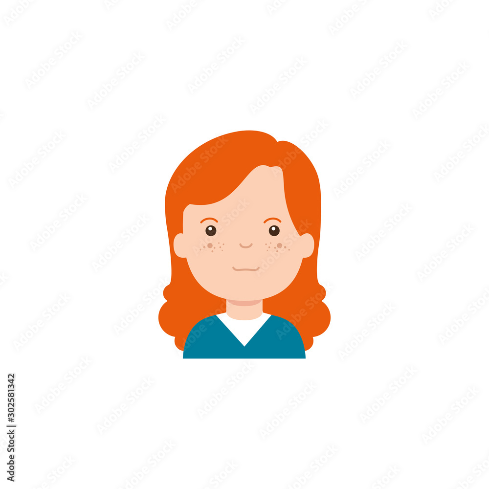 Isolated girl cartoon icon flat design Isolated girl cartoon icon flat design