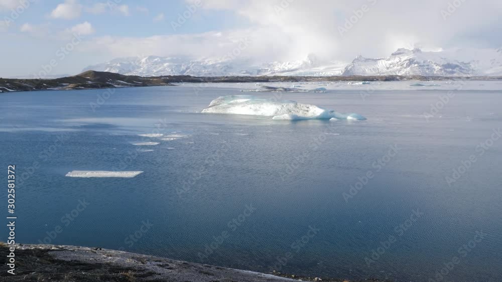 Iceland View Of Beautiful Glacier Lagoon In Winter With Iceberg 2 Iceland View Of Beautiful Glacier Lagoon In Winter With Iceberg 2