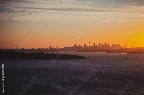 Sydney skyline sunset