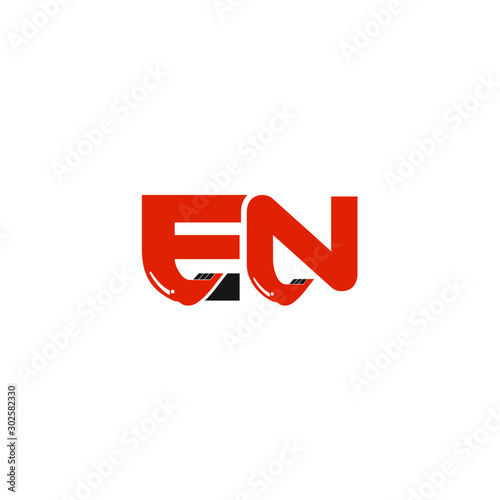 EN Letter Logo Design with Excavator Creative Modern Trendy
