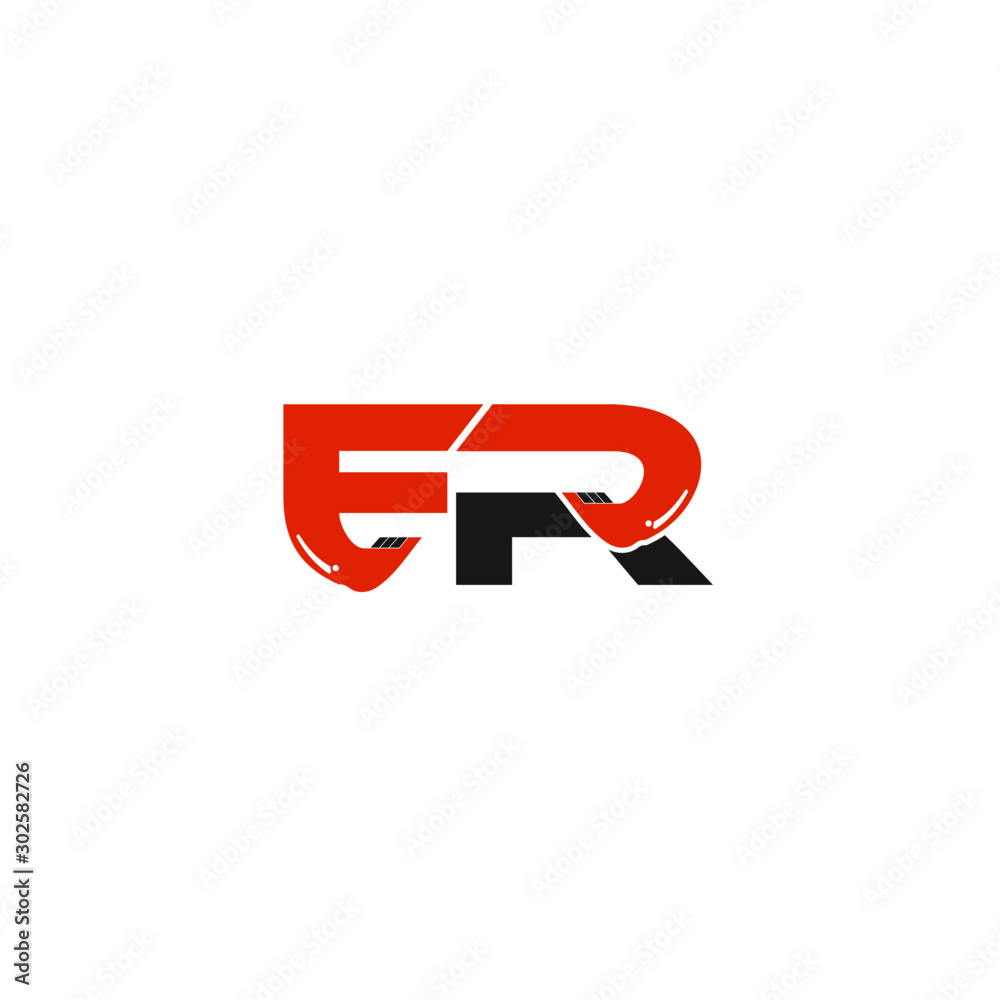 FR Letter Logo Design with Excavator Creative Modern Trendy FR Letter Logo Design with Excavator Creative Modern Trendy