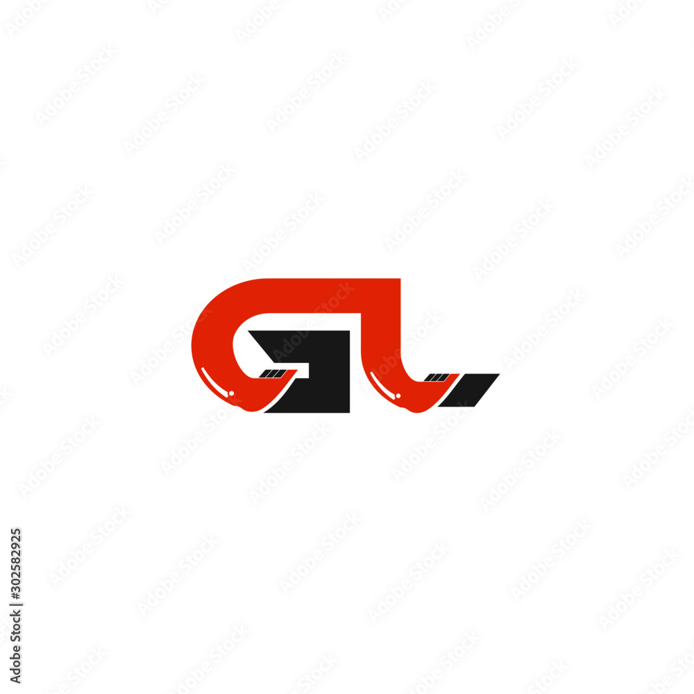 GL Letter Logo Design with Excavator Creative Modern Trendy GL Letter Logo Design with Excavator Creative Modern Trendy