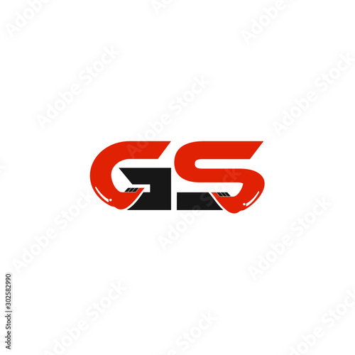 GS Letter Logo Design with Excavator Creative Modern Trendy