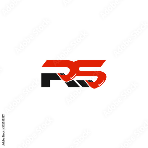 RS Letter Logo Design with Excavator Creative Modern Trendy