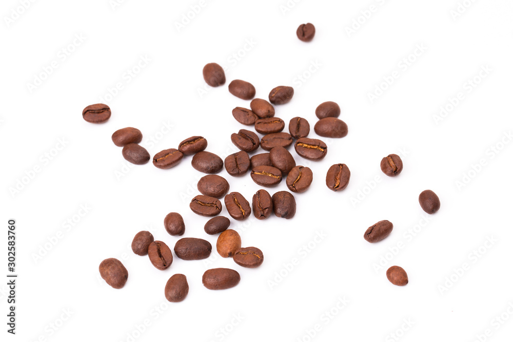 Coffee beans isolated on a white background area for copy space. Coffee beans isolated on a white background area for copy space.