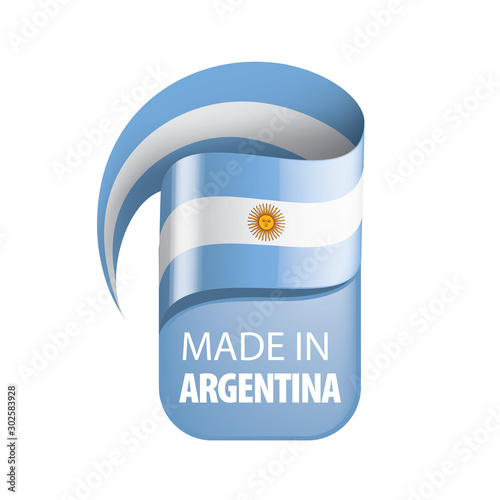 Argentina flag, vector illustration on a white background