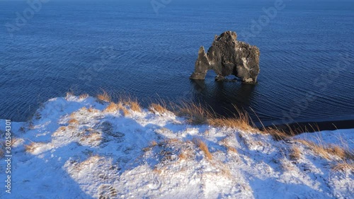 Iceland View Of Hvitserkur Rock Formation In Ocean During Winter 3
