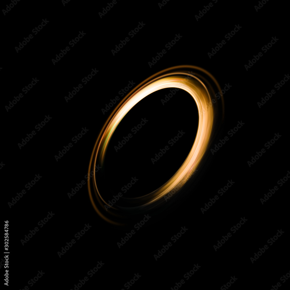 Abstract Background of ring light with luminous swirling on black Abstract Background of ring light with luminous swirling on black